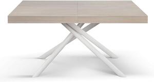 Tavolo moderno allungabile olmo perla gambe tubolari bianche 140x90x74 160x90x74