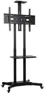 HOMCOM Carrello Porta TV Mobile Regolabile 32-75 Pollici, Nero | Aosom Italy