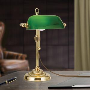 ORION Lampada da banchiere Harvard, ottone/verde, 32 cm