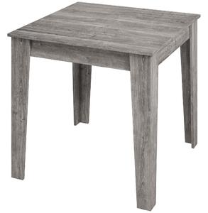 Tavolo da Pranzo Quadrato per 4 Persone 80x80x75 cm in Truciolato Grigio Effetto Legno