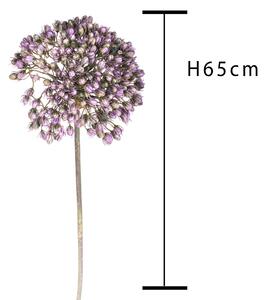 Set 3 Fiori Artificiali di Allium Altezza 65 cm Viola