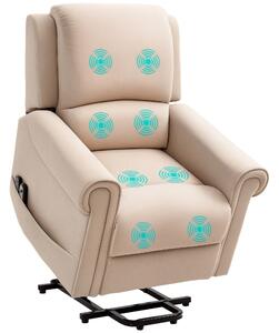 HOMCOM Poltrona Alzapersona Reclinabile fino a 135° con Telecomando, Poggiapiedi e Seduta Imbottita, 88x92x106 cm, Marrone|Aosom