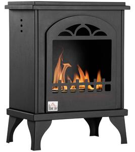 HOMCOM Camino Bioetanolo autoportante a bioetanolo con Serbatoio da 1.5L e 25m², in Metallo da 3h di Combustione, 41x25x54 cm, Nero | Aosom Italy