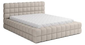 Letto matrimoniale imbottito beige con contenitore e rete inclusi 180x200 cm Dizzle – ELTAP