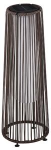 Outsunny Lanterna Solare da Giardino con Luce LED in Rattan e Metallo , Ø21.5x61cm, Marrone|Aosom