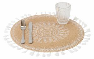 Set 6 Tovagliette Tonda in Juta Ø38 cm VdE Tivoli 1996 White