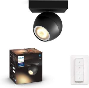 Philips Hue White Amb. Buckram Spot 1 flg. nero 350lm DS