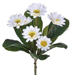 Set 8 Mazzo di Margherite Artificiali con 7 fiori Altezza 25 cm Bianco