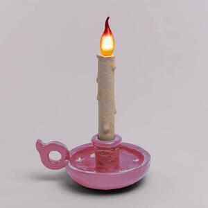 SELETTI Lampada LED da tavolo Grimm Bugia a candela rosa