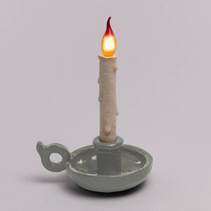 SELETTI Lampada LED da tavolo Grimm Bugia a candela grigio