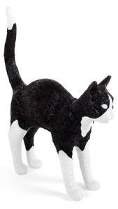 SELETTI Lampada LED da tavolo Jobby The Cat, nero-bianco