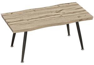 HOMCOM Tavolino da Caffè stile Nordico con Piedini Regolabili, in Legno e Acciaio, 100x50x45 cm, Nero e Rovere | Aosom Italy