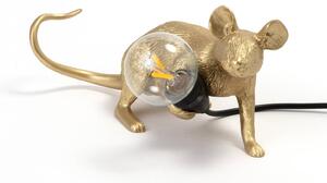 SELETTI Lampada LED da tavolo Mouse Lamp USB stesa oro