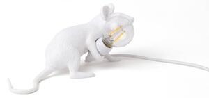 SELETTI Lampada LED da tavolo Mouse Lamp USB stesa bianco