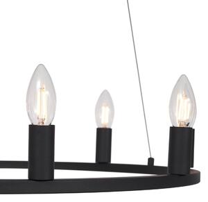 Lampada a sospensione industriale nera a 9 luci - Knight