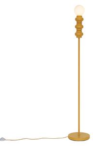 Lampada da terra retrò giallo senape con vetro opaco - Fedde