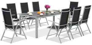 Mobili da giardino in alluminio Garden Point con grande tavolo Polywood Verona per 8 persone