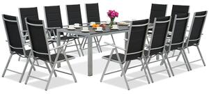 Mobili da giardino in alluminio Garden Point con grande tavolo Polywood Verona per 12 persone