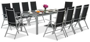 Mobili da giardino in alluminio Garden Point con grande tavolo Polywood Verona per 10 persone
