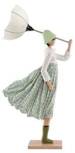 LAMPADA LITTLE GIRL SVINTA PARALUME BIANCO BASE LEGNO NATURALE SKITSO MULTICOLOR