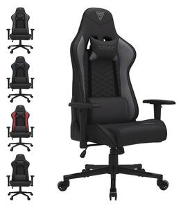 Sedia da gaming SENSE7 Spellcaster in tessuto nero-grigio - Sedia da ufficio ergonomica, sedia da scrivania per PC, sedia da gaming, portata 150 kg, braccioli 2D, reclinabile a 160°, poltrona direzionale