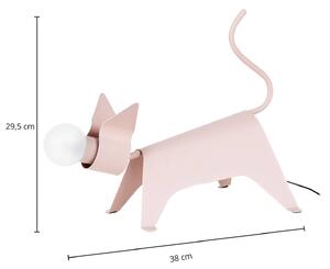 Lucande Idalina Lampada LED da tavolo, gatto, rosa