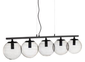 Lucande Sotiana lampada a sospensione, 5 globi in vetro, nero