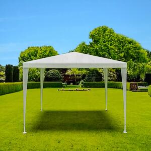 Gazebo 3 x 3 Metri Bianco Struttura in Acciaio Copertura In PE 110 gr/m² Impermeabile Idrorepellente