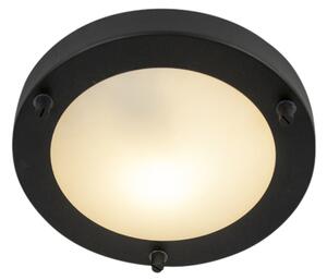 Plafoniera moderna nera 18 cm IP44 - Yuma