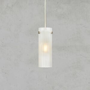 Markslöjd Lampada a sospensione Tibia, spina, bianco/color nichel, Ø 7 cm Tibia, Bianco / Opale, Soggiorno / Sala da pranzo, Vetro