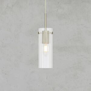 Markslöjd Lampada a sospensione Tibia, spina, trasparente/color nichel, Ø 7 cm Tibia, Chiaro / Trasparente, Soggiorno / Sala da pranzo, Vetro