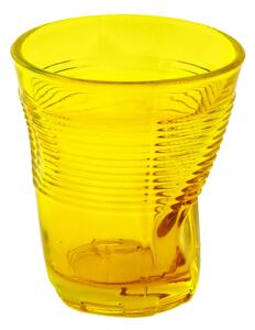 Set 6 Bicchieri Accartocciati 22 cl Ø8 cm in Vetro Pressato Kaleidos Gialli