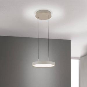 ORION Lampada LED a sospensione Teide, kaki, 1 luce, metallo, 2.700 K dimmerabile, Crema / Ambra, Soggiorno / Sala da pranzo, Alluminio, Moderno