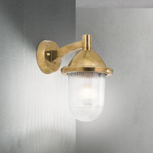 ORION Applique da esterno York, ottone, vetro scanalato, E27, IP54 dimmerabile, Ottone / Oro, Ottone