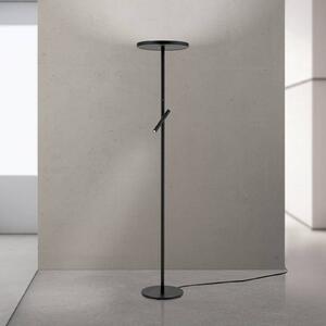ORION Lampada da terra con luce lettura Teide, dimmerabile, Nero, Soggiorno / Sala da pranzo, Alluminio, Moderno, Lampada da terra