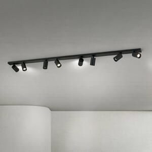 ORION Faretto da soffitto Sean, nero, 8 luci, acciaio, alluminio, GU10 dimmerabile, Nero, Soggiorno / Sala da pranzo, Alluminio, Moderno, Faretto alogeno