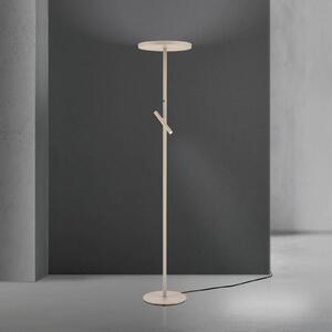 ORION Lampada da terra con luce lettura Teide, dimmerabile, Crema / Ambra, Soggiorno / Sala da pranzo, Alluminio, Moderno, Lampada da terra