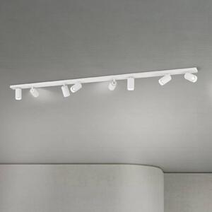 ORION Faretto da soffitto Sean, bianco, 8 luci, acciaio, alluminio, GU10 dimmerabile, Bianco / Opale, Soggiorno / Sala da pranzo, Alluminio, Moderno, Faretto alogeno