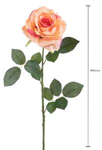 Set 6 Rose Artificiali Aperta Altezza 65 cm Arancio