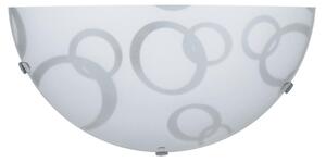 Applique 1xE27 Ganci Trasparenti Vetro Lastra Bianco Decorato Cerchi E-Energy Betta