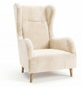 Poltrona in velluto crema Carole - Ropez
