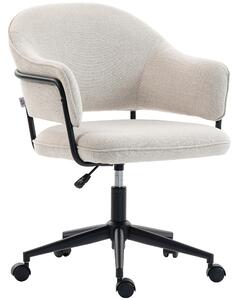HOMCOM Sedia da ufficio ergonomica, con altezza regolabile, girevole a 360°, 63 x 65 x 83-92 cm, Crema | Aosom Italy