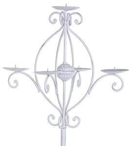 Candeliere Composto da 5 Bracci Altezza 119 cm Bianco