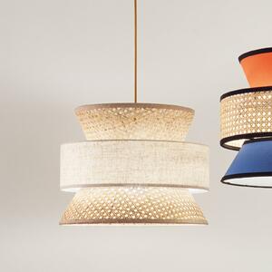 Luce Ambiente Design Lampada a sospensione Gazebo, dimmerabile, Crema / Ambra, Soggiorno / Sala da pranzo, Legno, Lampada a sospensione