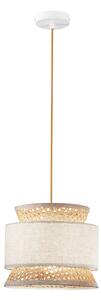 Luce Ambiente Design Lampada a sospensione Gazebo, dimmerabile, Crema / Ambra, Soggiorno / Sala da pranzo, Legno, Lampada a sospensione