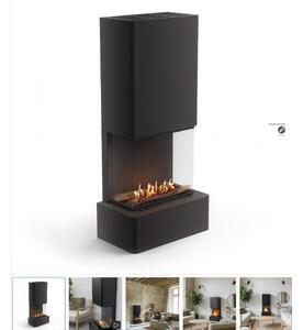 Biocamino a Bioetanolo VERTIS BEV Senza Canna Fumaria, Controllo Remoto, Fiamma Reale - Dimensioni ?40x40x h150 cm peso 36,5 telecomando incluso minimo 41 m3