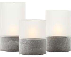 Brilliant - Set da 3 candele LED BOUGIE LED/2xAA IP44 grigie/bianche