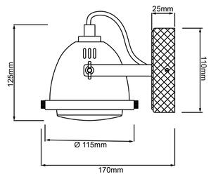 Brilliant - Faretto da parete CARMEN WOOD 1xGU10/5W/230V eucalipto