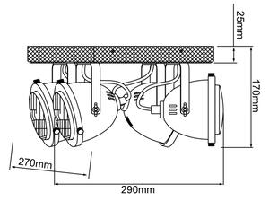 Brilliant - Faretto CARMEN WOOD 4xGU10/5W/230V eucalipto