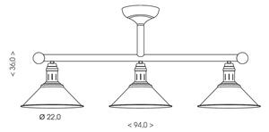 Brilagi - Lampadario a stelo FORGE 3xE27/60W/230V patina/oro/nero
